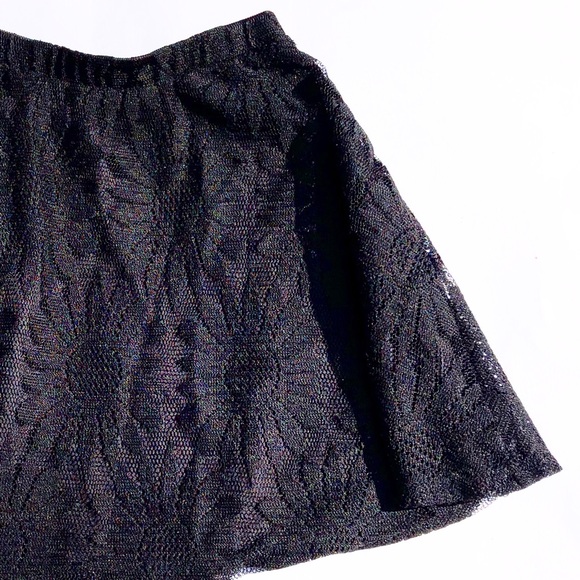 PacSun Dresses & Skirts - PacSun Black Floral Laced High Waist Skater Skirt